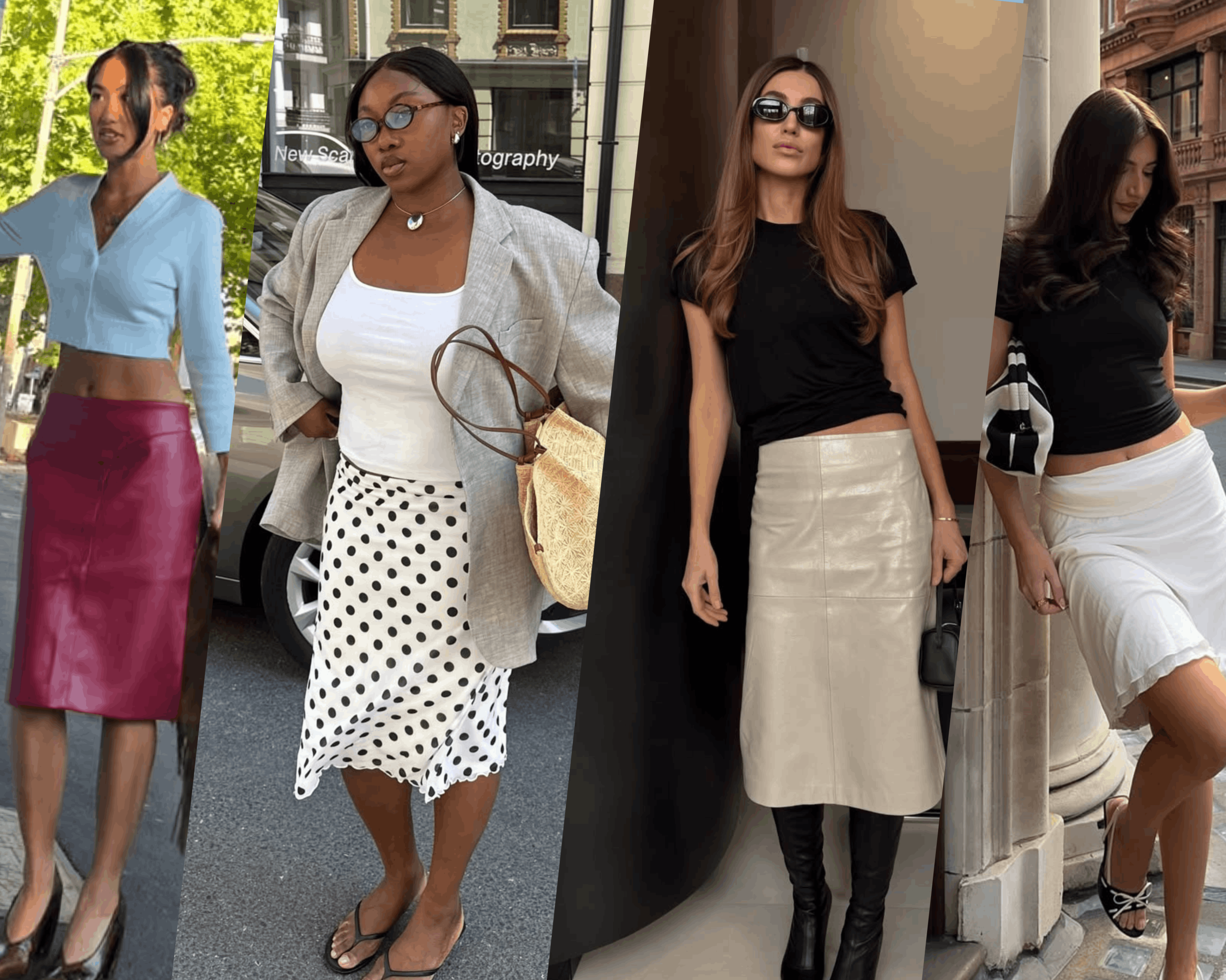 knee-length skirt outfit